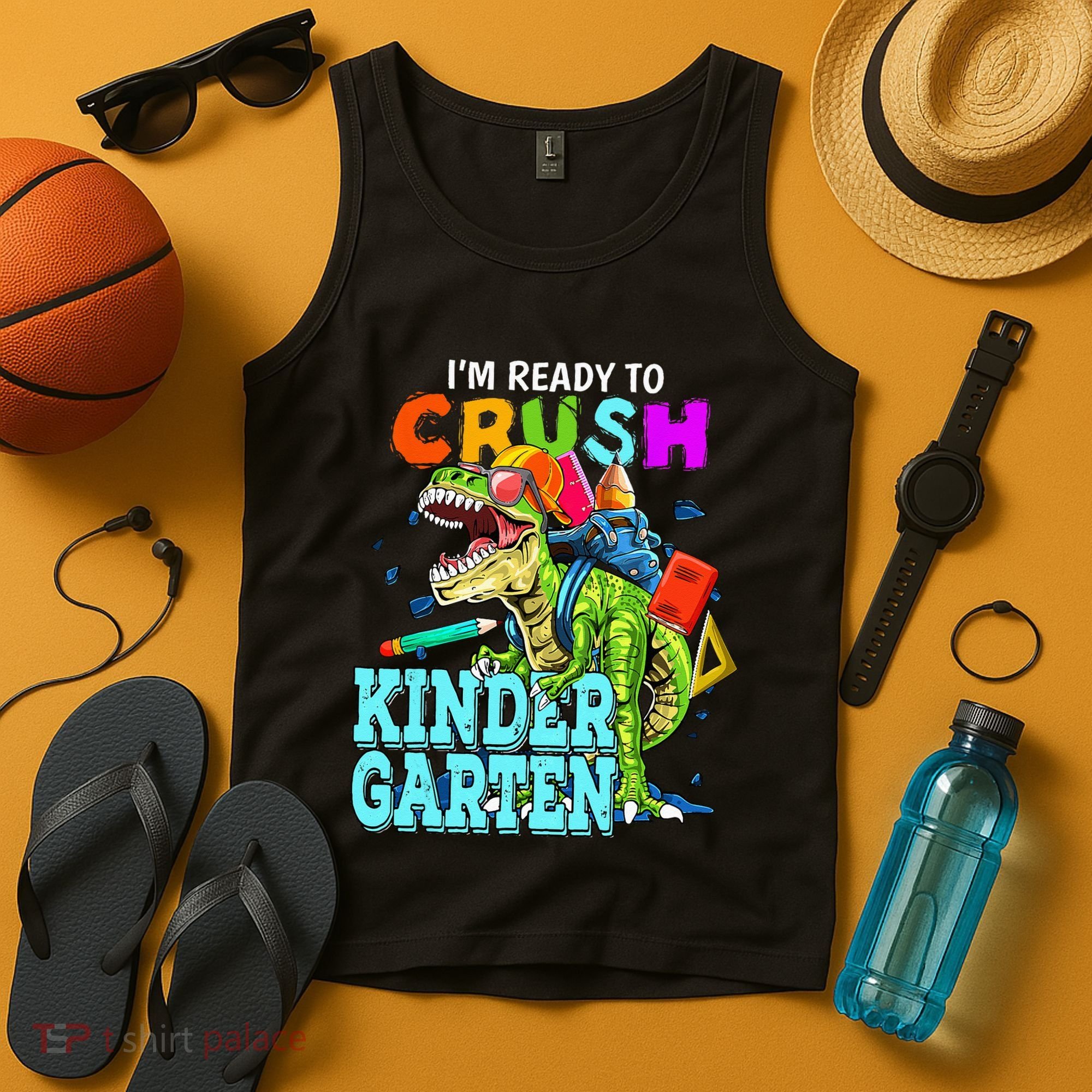 I'm Ready To Crush Kindergarten Dinosaur Back To School Tank Top