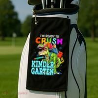 I'm Ready To Crush Kindergarten Dinosaur Back To School Golf Towel thumb 2