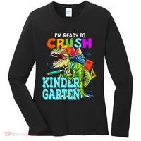 I'm Ready To Crush Kindergarten Dinosaur Back To School Women's Long Sleeve Shirt thumb 0