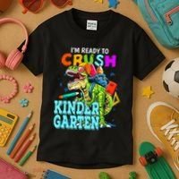 I'm Ready To Crush Kindergarten Dinosaur Back To School Kids T-Shirt thumb 3
