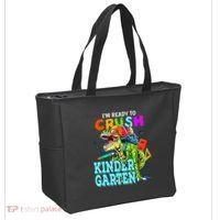 I'm Ready To Crush Kindergarten Dinosaur Back To School Tote Bag thumb 2