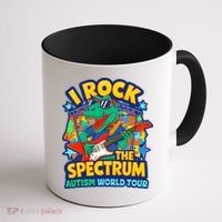 I ROCK THE SPECTRUM Rockin Autism Different Tune World Coffee Mug thumb 1