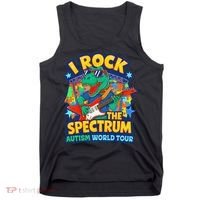 I ROCK THE SPECTRUM Rockin Autism Different Tune World Tank Top thumb 0