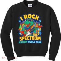 I ROCK THE SPECTRUM Rockin Autism Different Tune World Kids Sweatshirt thumb 0