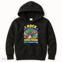 I ROCK THE SPECTRUM Rockin Autism Different Tune World Kids Hoodie thumb 0