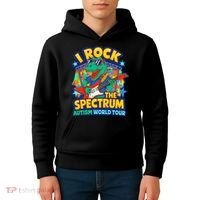 I ROCK THE SPECTRUM Rockin Autism Different Tune World Kids Hoodie thumb 4