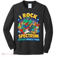 I ROCK THE SPECTRUM Rockin Autism Different Tune World Kids Long Sleeve Shirt thumb 0