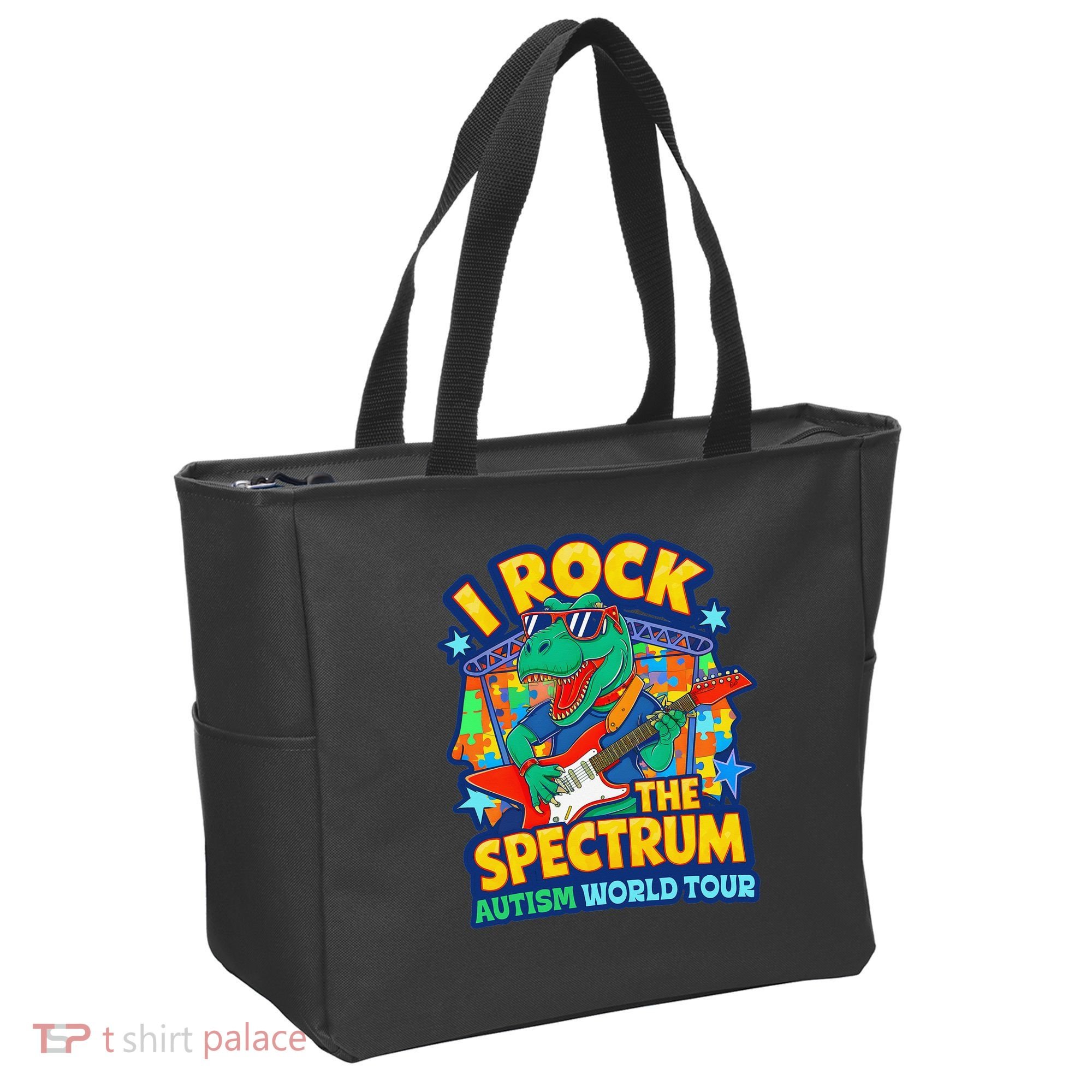 I ROCK THE SPECTRUM Rockin Autism Different Tune World Tote Bag
