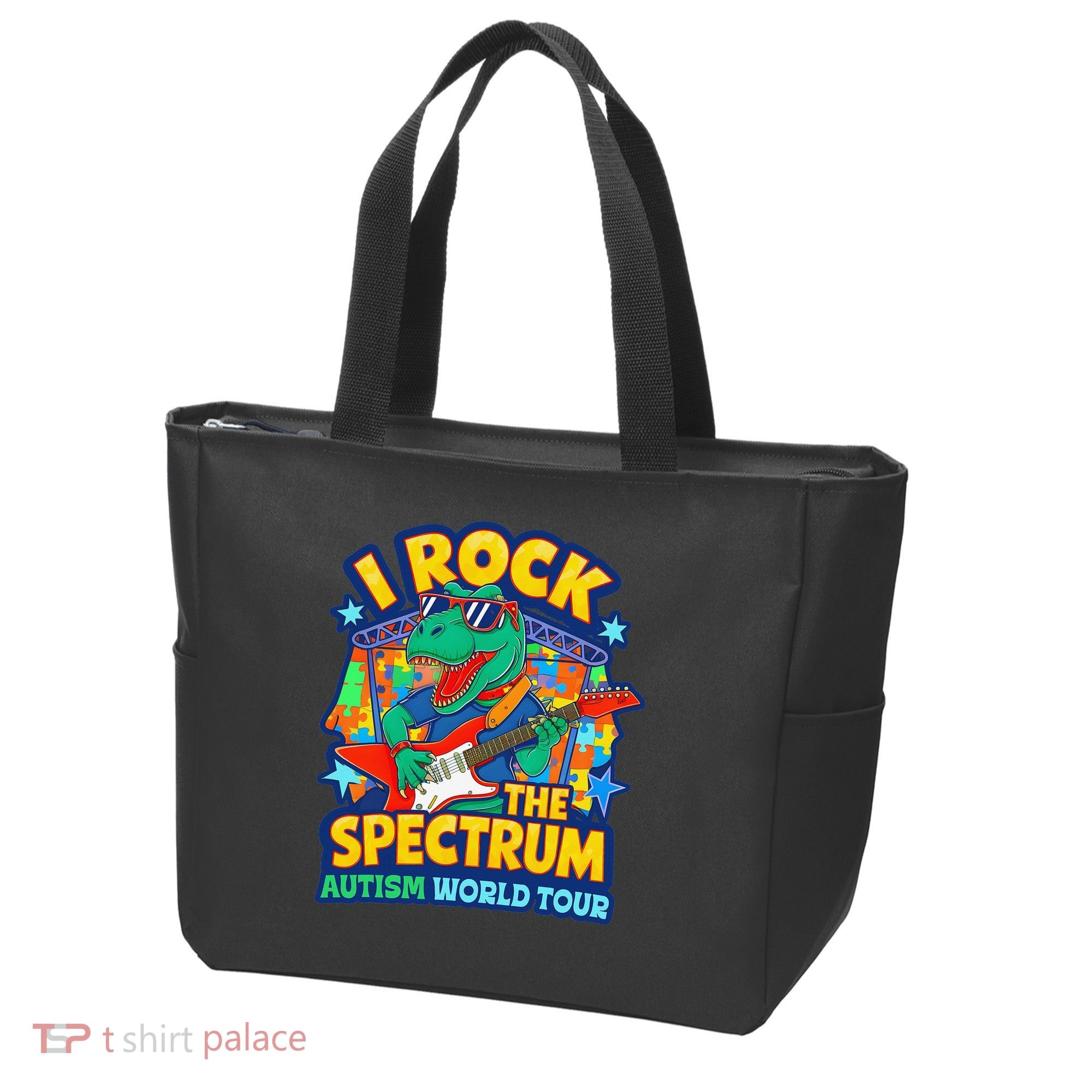 I ROCK THE SPECTRUM Rockin Autism Different Tune World Tote Bag