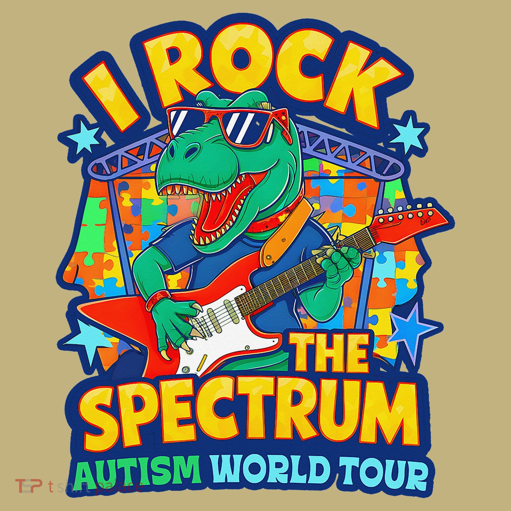 I ROCK THE SPECTRUM Rockin Autism Different Tune World Hoodie