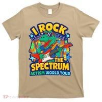 I ROCK THE SPECTRUM Rockin Autism Different Tune World T-Shirt thumb 0