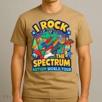 I ROCK THE SPECTRUM Rockin Autism Different Tune World T-Shirt thumb 3