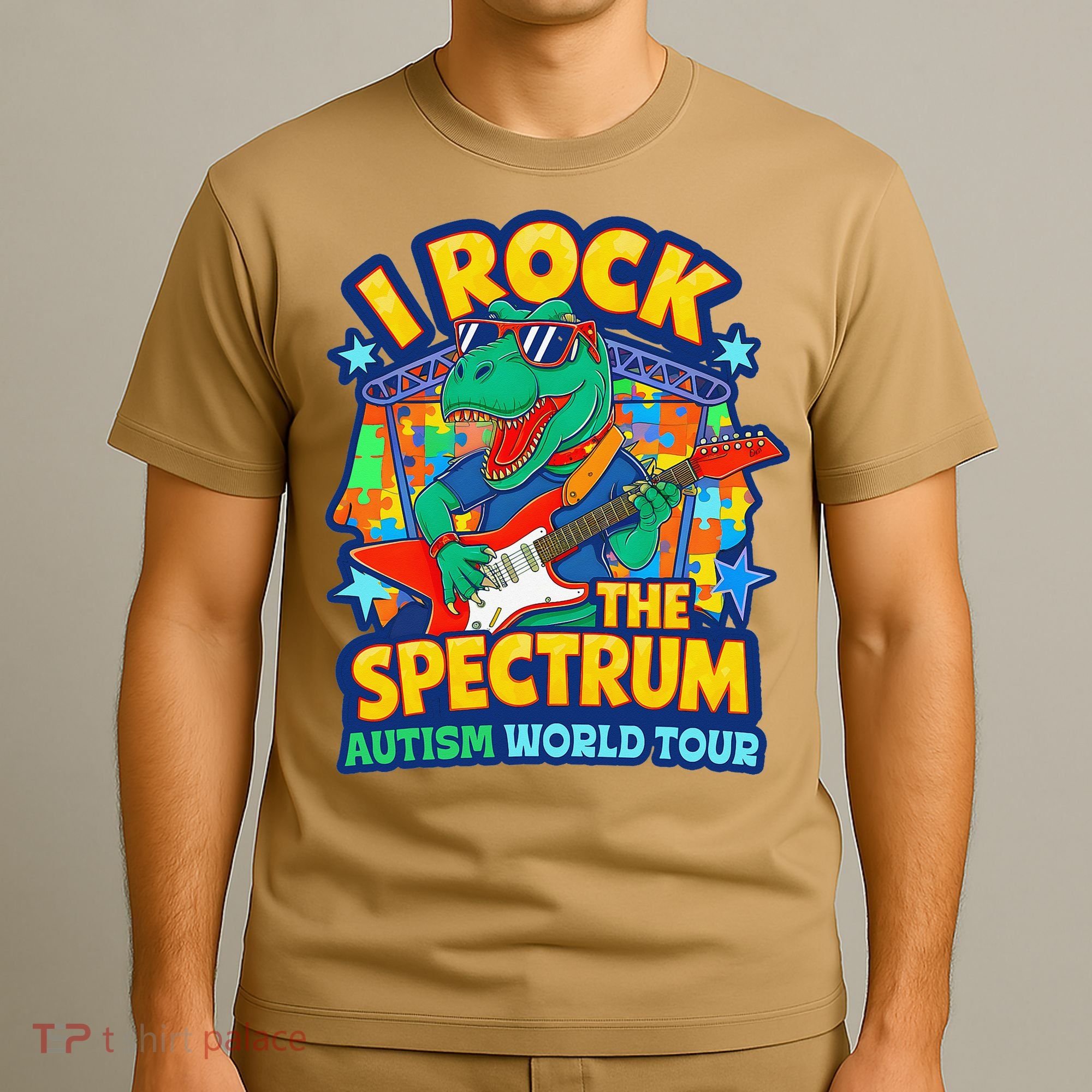 I ROCK THE SPECTRUM Rockin Autism Different Tune World T-Shirt