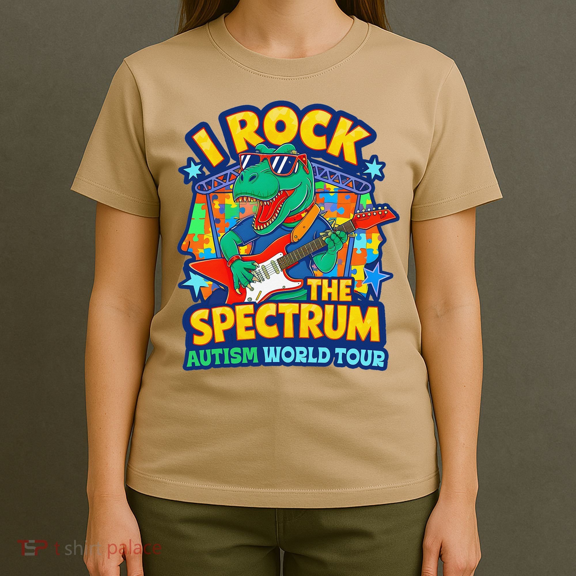 I ROCK THE SPECTRUM Rockin Autism Different Tune World T-Shirt