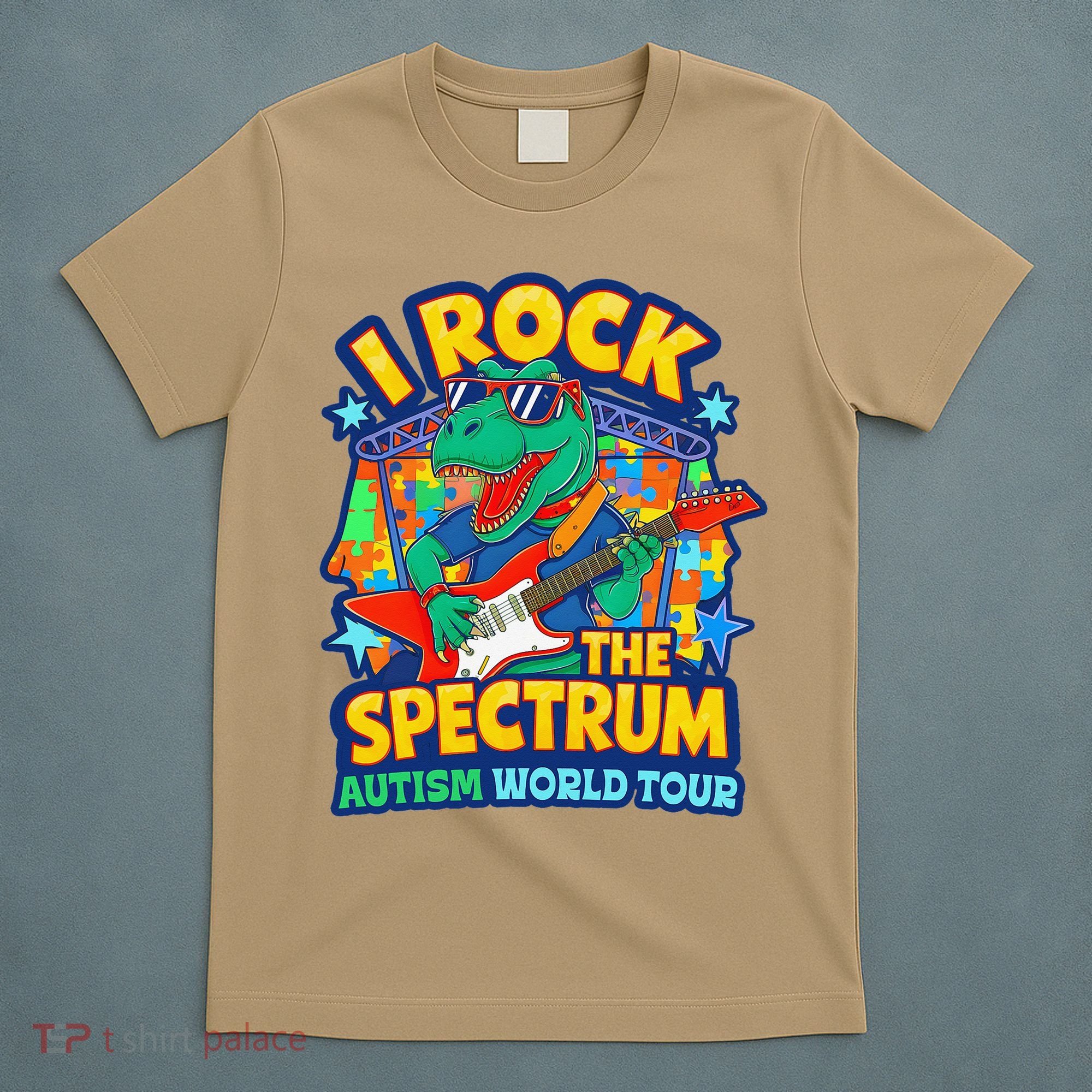 I ROCK THE SPECTRUM Rockin Autism Different Tune World T-Shirt