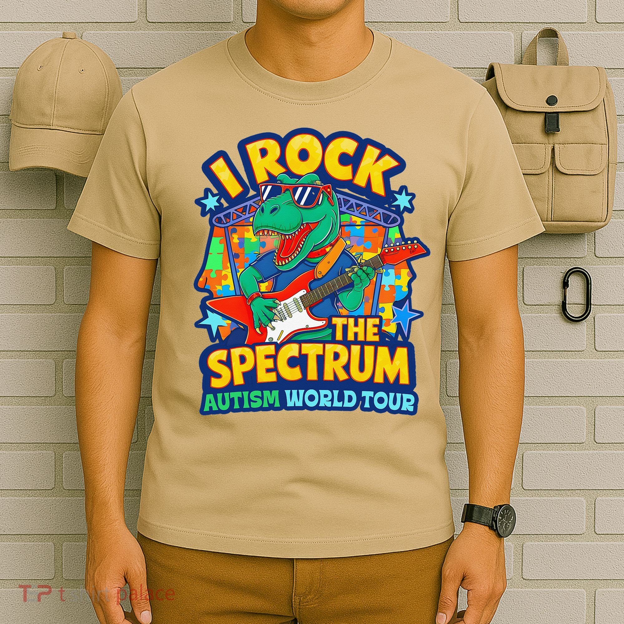 I ROCK THE SPECTRUM Rockin Autism Different Tune World T-Shirt