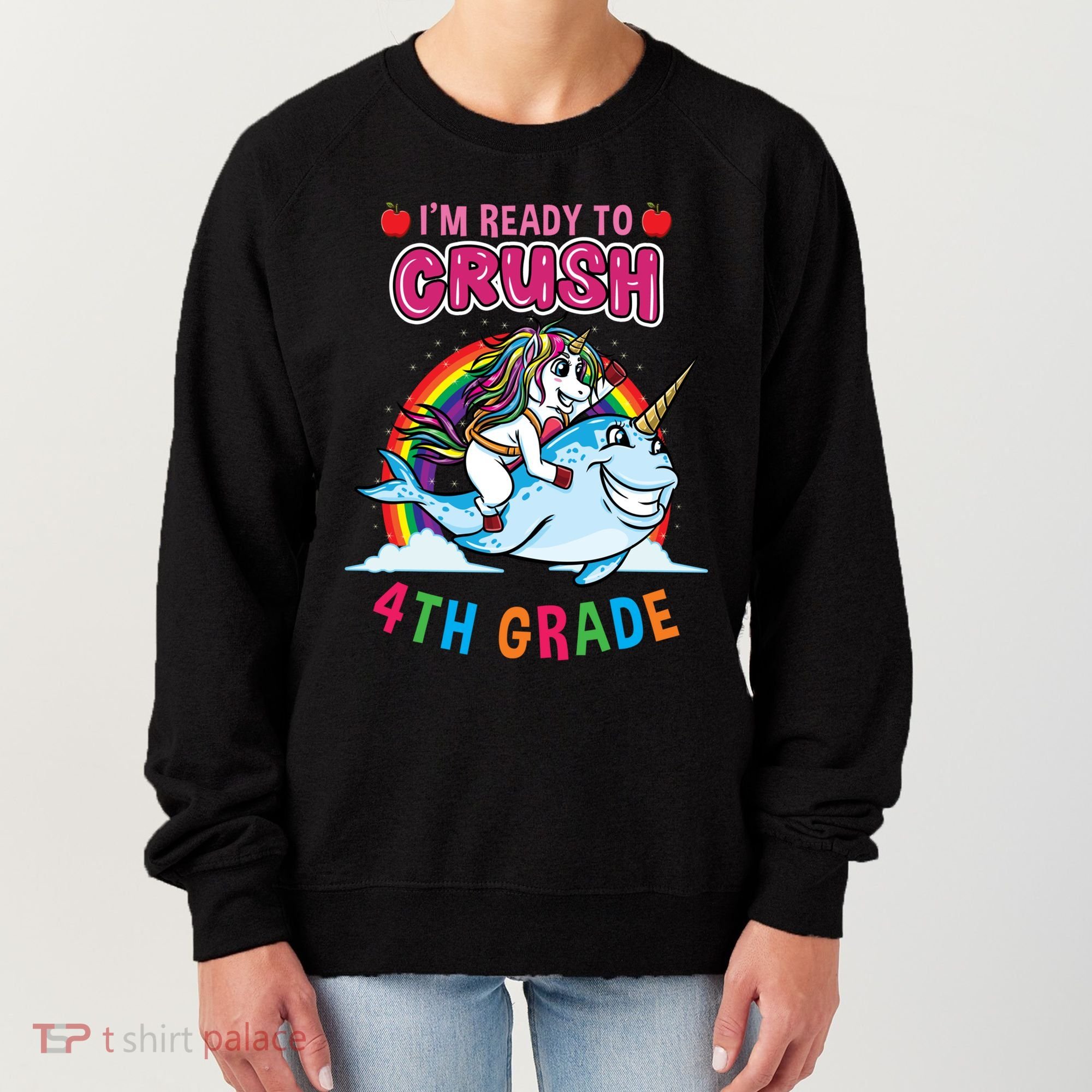 Im Ready To Crush 4Th Grade Unicorn Back To School Gift Women's Sweatshirt