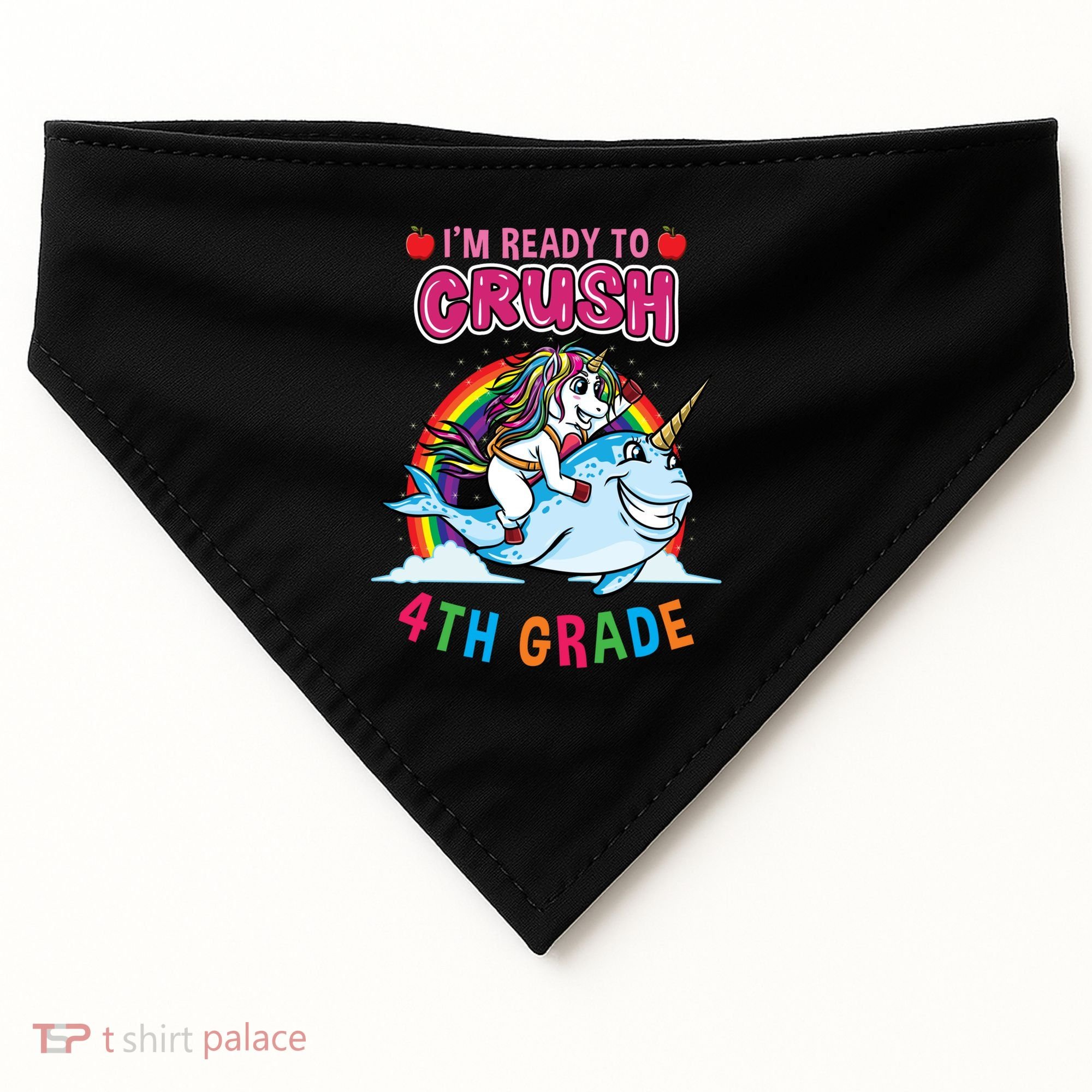 Im Ready To Crush 4Th Grade Unicorn Back To School Gift USA-Made Doggie Bandana