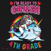 Im Ready To Crush 4Th Grade Unicorn Back To School Gift USA-Made Doggie Bandana thumb 2
