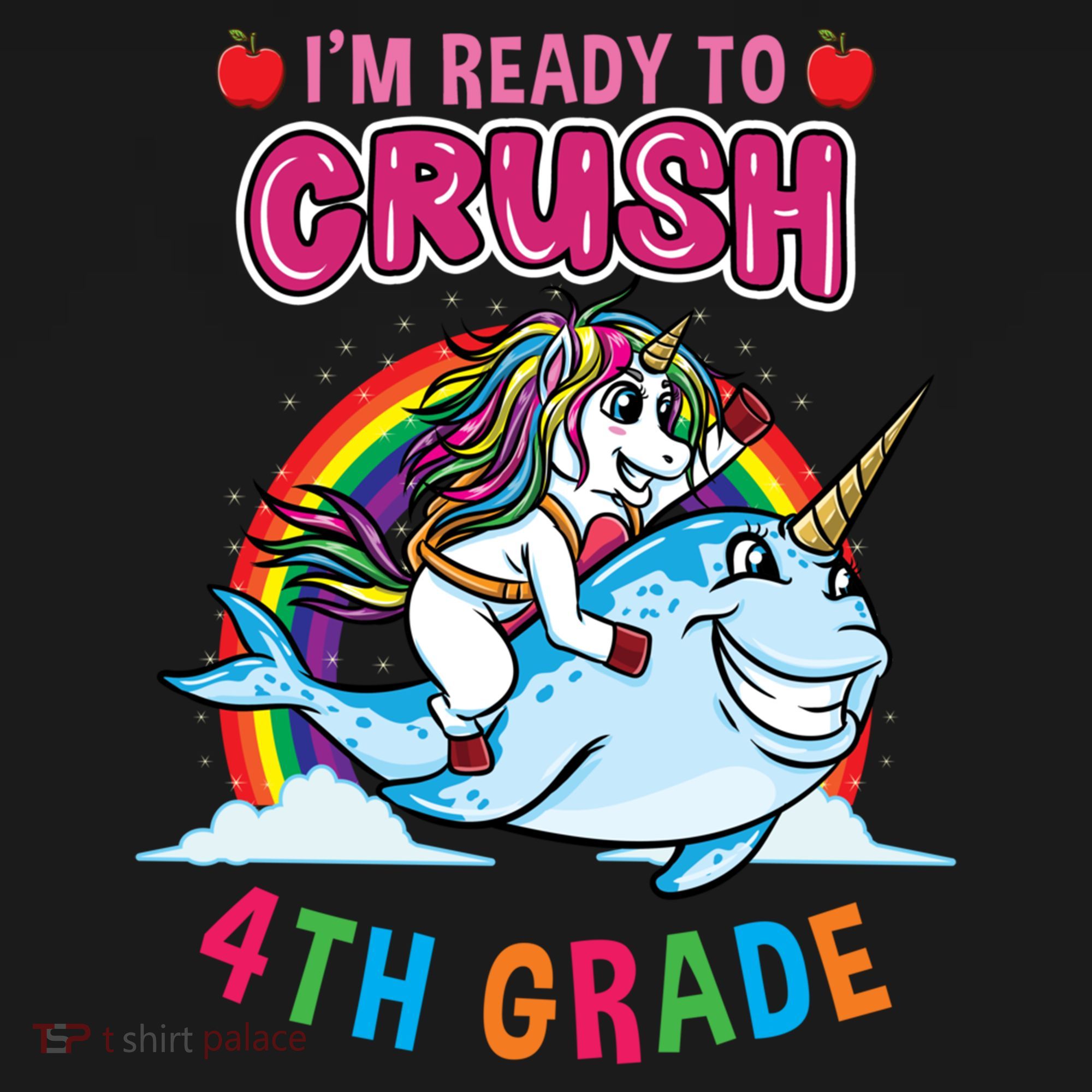 Im Ready To Crush 4Th Grade Unicorn Back To School Gift USA-Made Doggie Bandana
