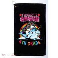 Im Ready To Crush 4Th Grade Unicorn Back To School Gift Golf Towel thumb 0
