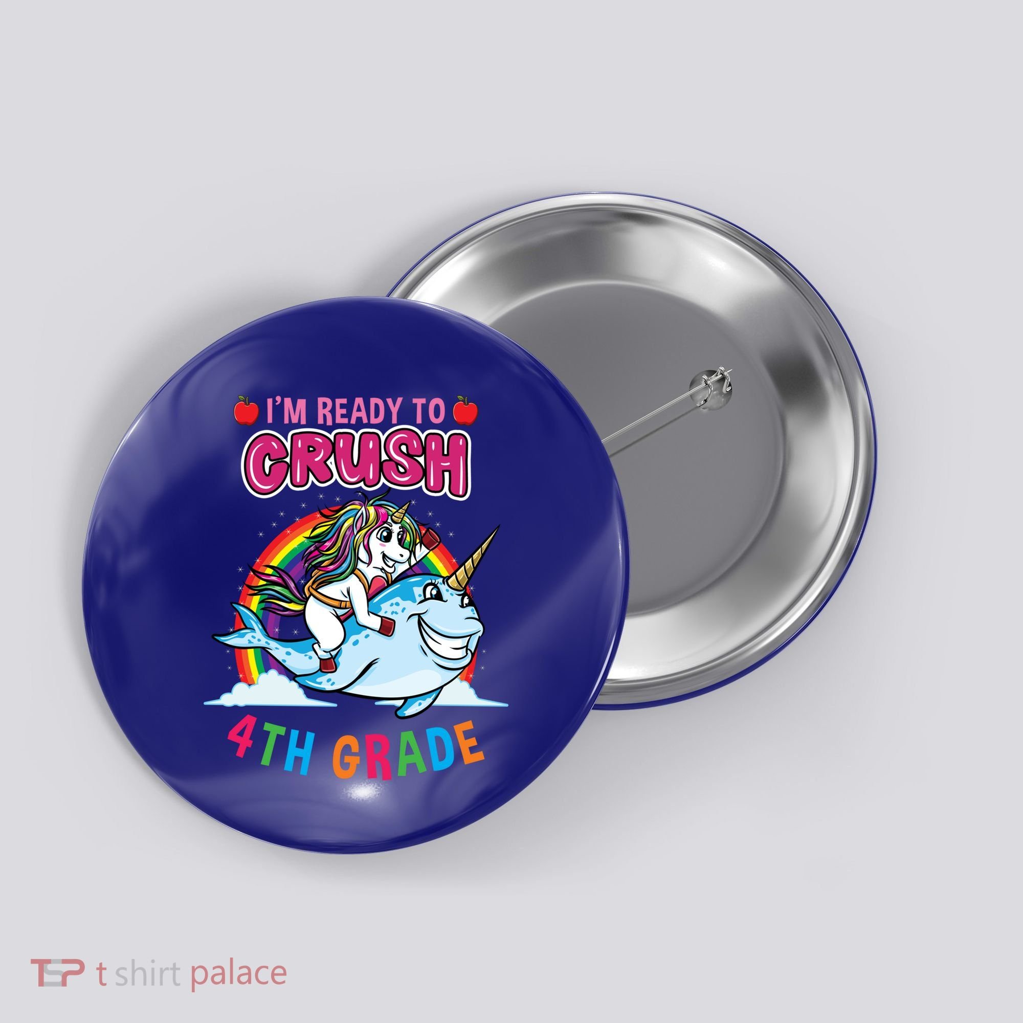 Im Ready To Crush 4Th Grade Unicorn Back To School Gift Button
