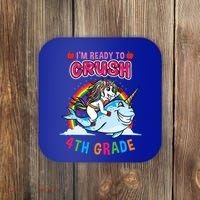 Im Ready To Crush 4Th Grade Unicorn Back To School Gift Coaster thumb 0