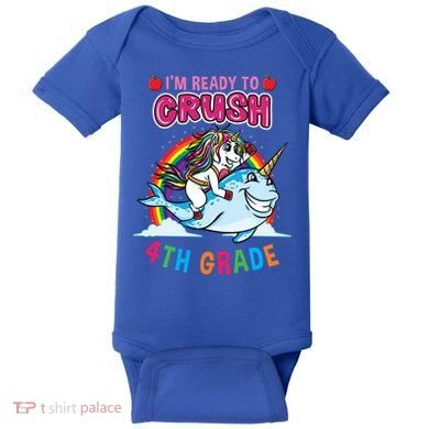 Im Ready To Crush 4Th Grade Unicorn Back To School Gift Baby Bodysuit