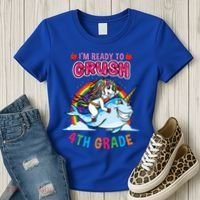 Im Ready To Crush 4Th Grade Unicorn Back To School Gift Women's T-Shirt thumb 3