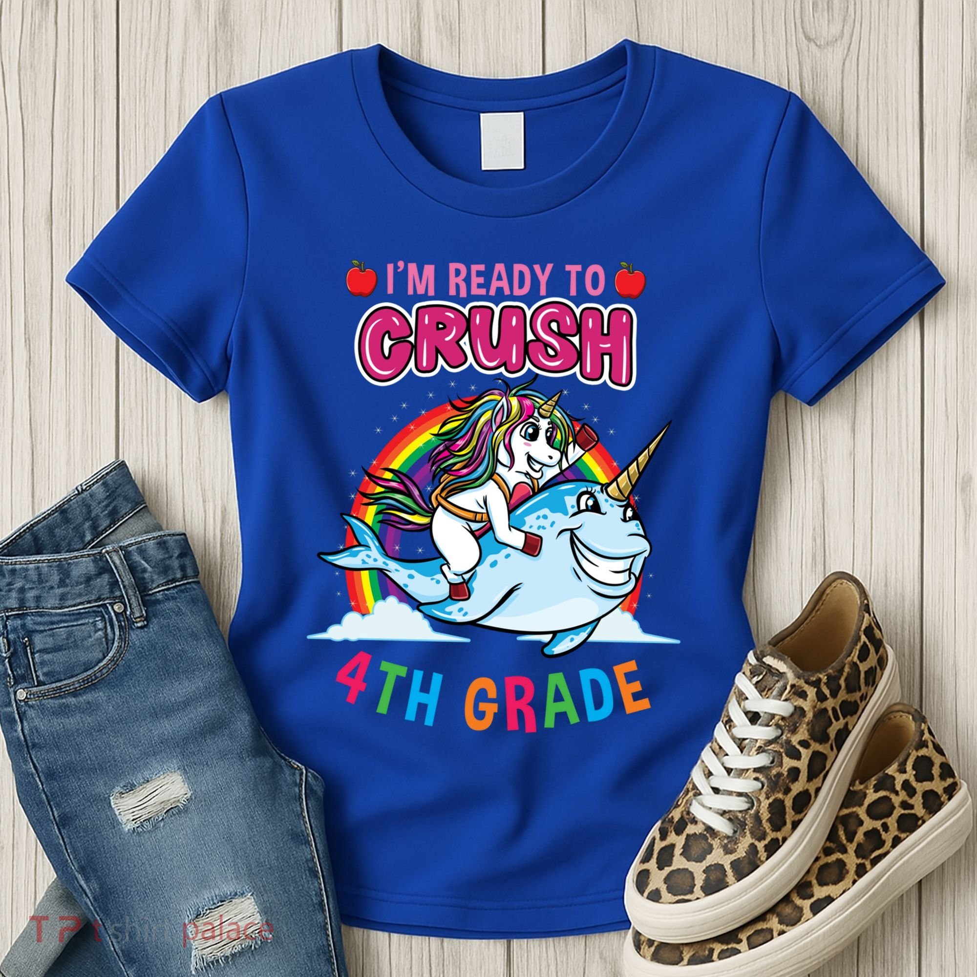 Im Ready To Crush 4Th Grade Unicorn Back To School Gift Women's T-Shirt