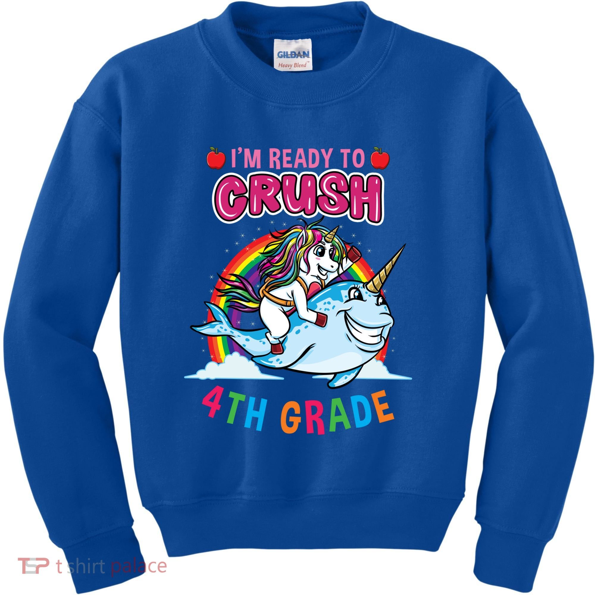 Im Ready To Crush 4Th Grade Unicorn Back To School Gift Kids Sweatshirt