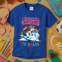 Im Ready To Crush 4Th Grade Unicorn Back To School Gift Kids T-Shirt thumb 3
