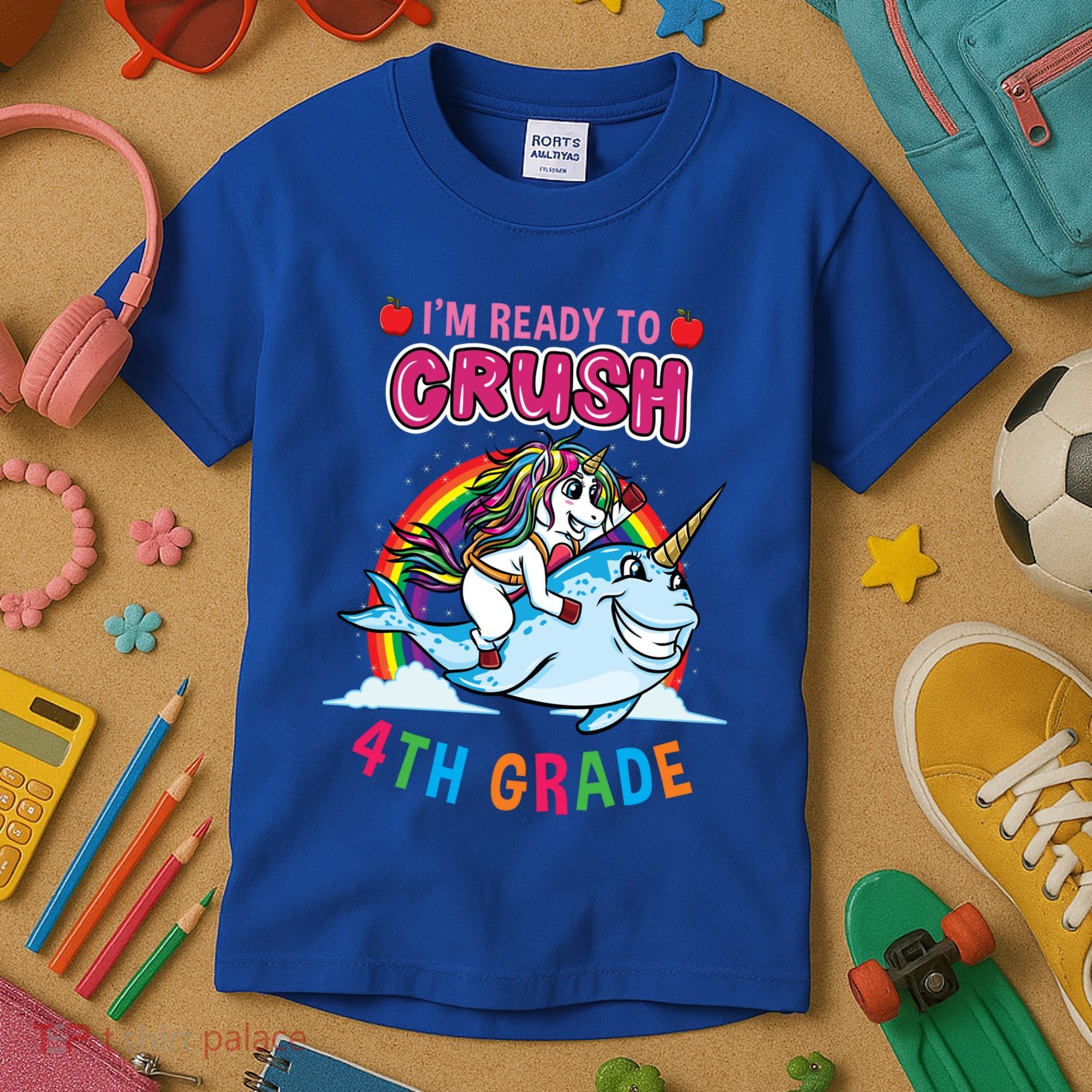 Im Ready To Crush 4Th Grade Unicorn Back To School Gift Kids T-Shirt