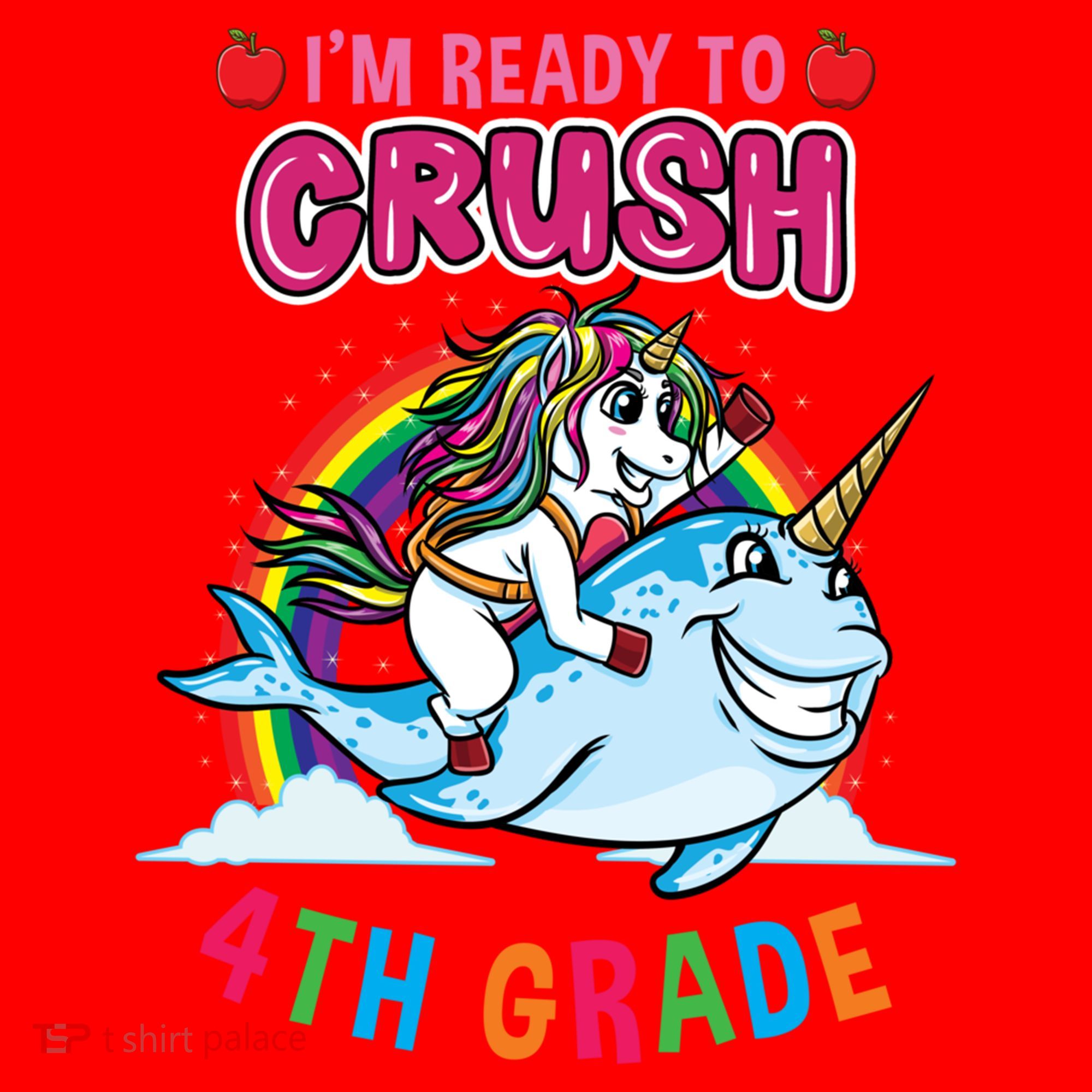 Im Ready To Crush 4Th Grade Unicorn Back To School Gift Santa Hat