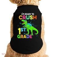 I'm Ready To Crush 1st Grade Dinosaur Back To School Doggie Tank thumb 0