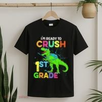 I'm Ready To Crush 1st Grade Dinosaur Back To School T-Shirt thumb 2
