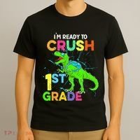 I'm Ready To Crush 1st Grade Dinosaur Back To School T-Shirt thumb 3