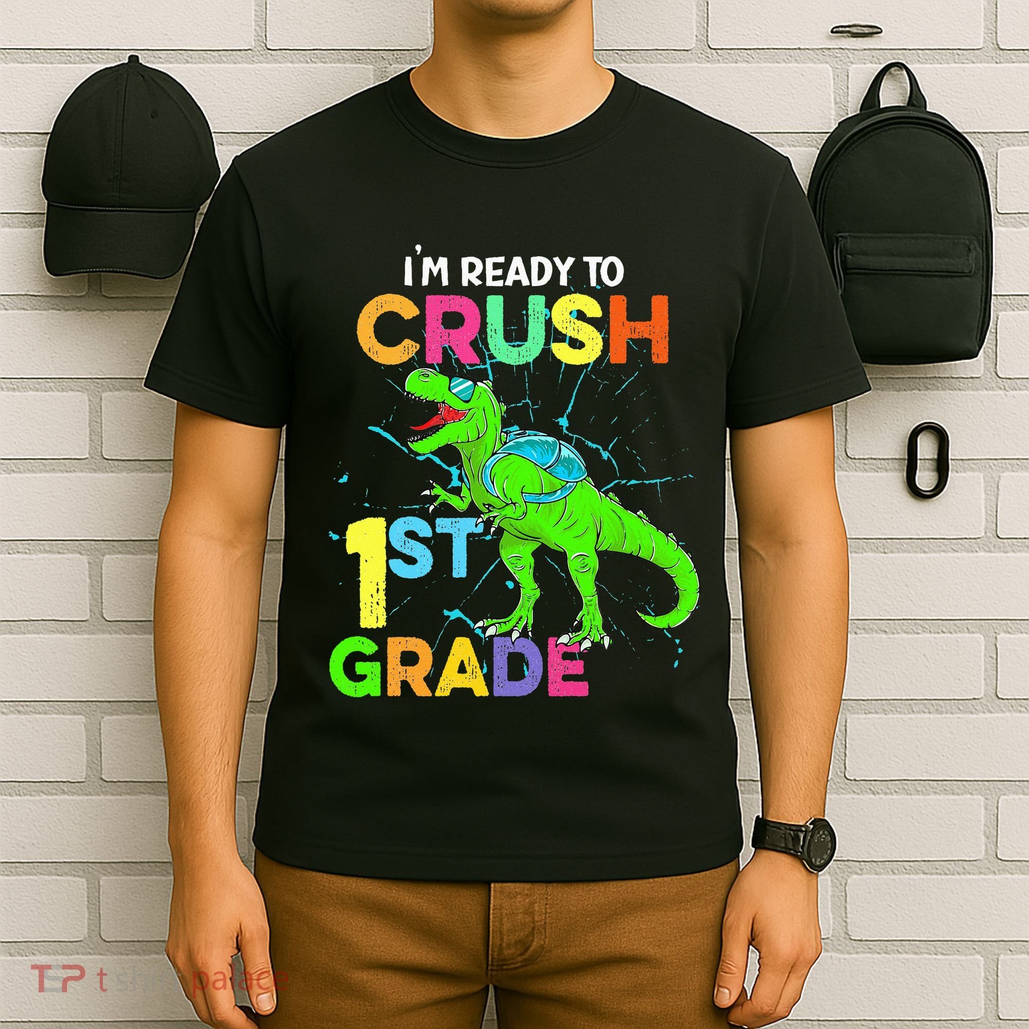 I'm Ready To Crush 1st Grade Dinosaur Back To School T-Shirt