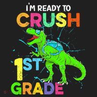 I'm Ready To Crush 1st Grade Dinosaur Back To School Beanie thumb 2