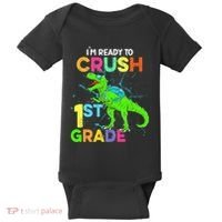 I'm Ready To Crush 1st Grade Dinosaur Back To School Baby Bodysuit thumb 0