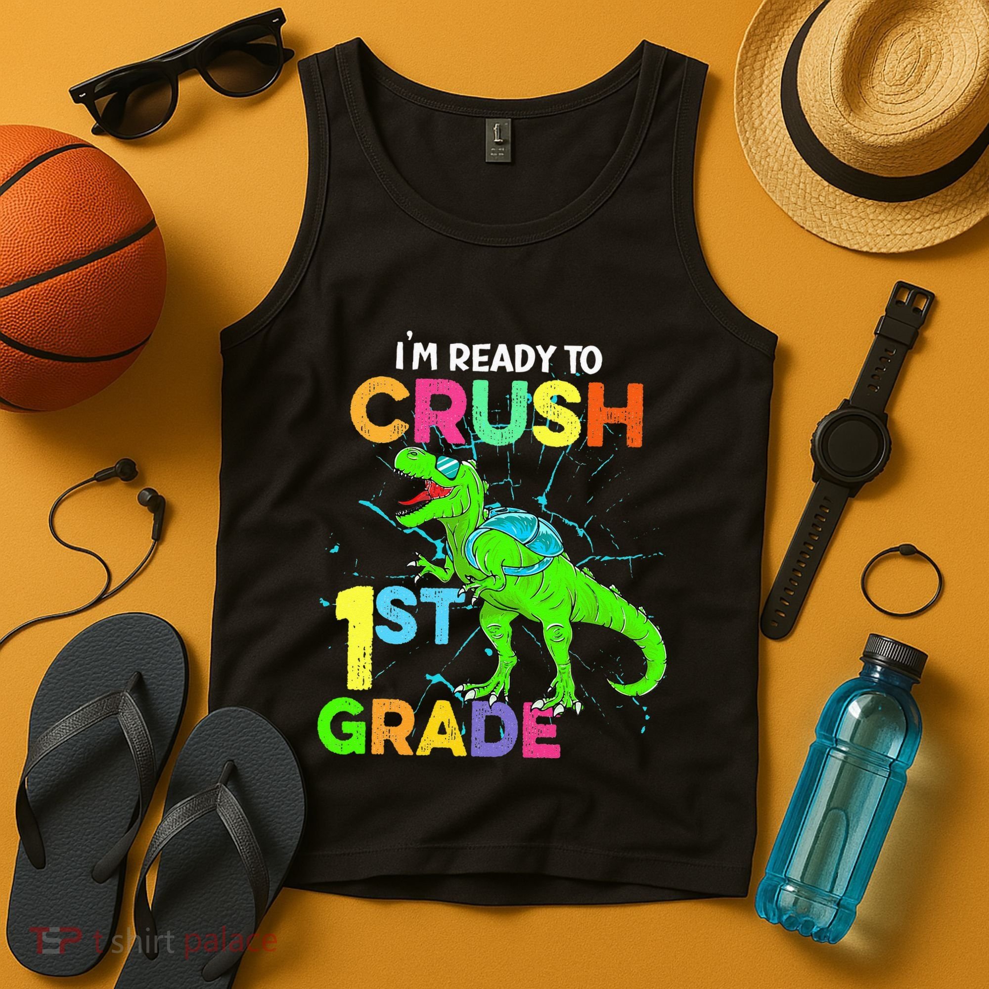 I'm Ready To Crush 1st Grade Dinosaur Back To School Tank Top