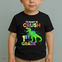 I'm Ready To Crush 1st Grade Dinosaur Back To School Toddler T-Shirt thumb 2