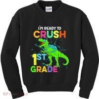I'm Ready To Crush 1st Grade Dinosaur Back To School Kids Sweatshirt thumb 0