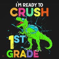 I'm Ready To Crush 1st Grade Dinosaur Back To School Kids Sweatshirt thumb 2