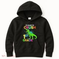 I'm Ready To Crush 1st Grade Dinosaur Back To School Kids Hoodie thumb 0