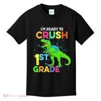 I'm Ready To Crush 1st Grade Dinosaur Back To School Kids T-Shirt thumb 0