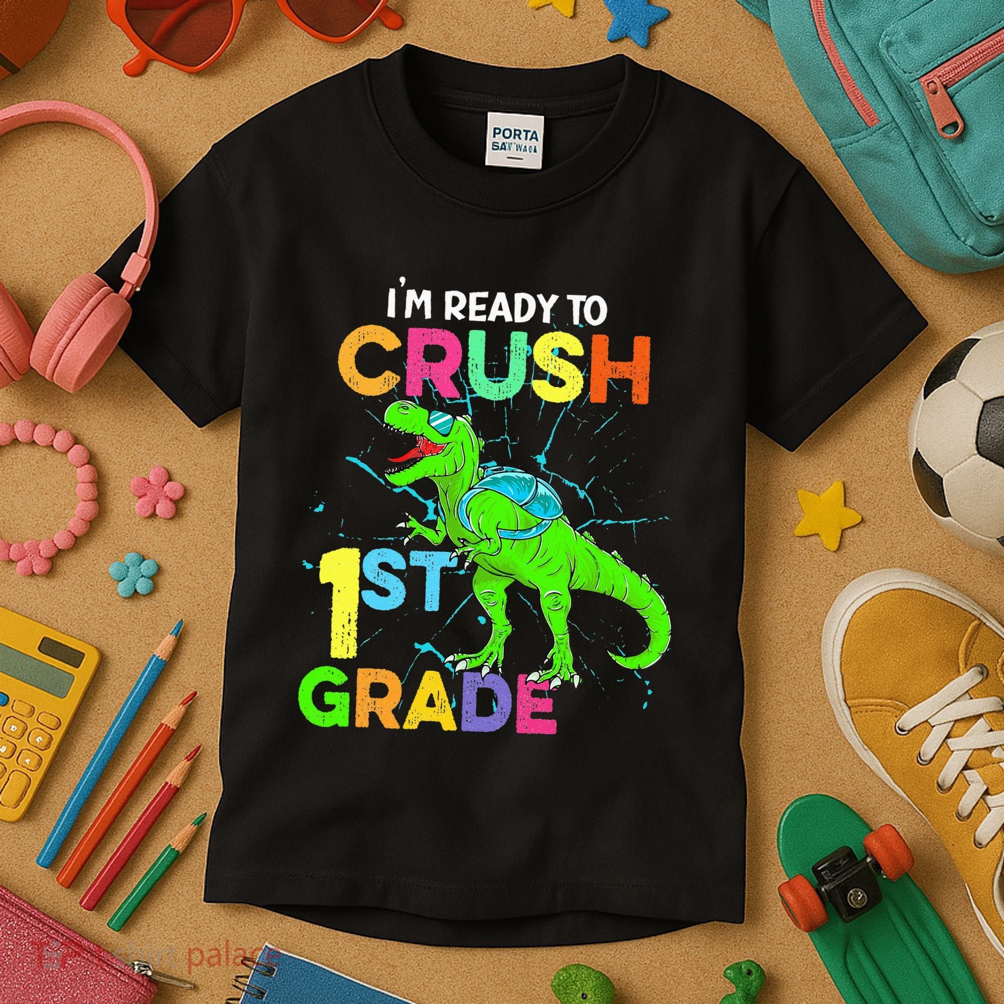 I'm Ready To Crush 1st Grade Dinosaur Back To School Kids T-Shirt
