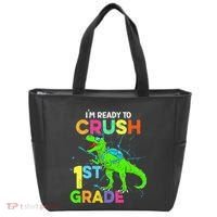 I'm Ready To Crush 1st Grade Dinosaur Back To School Tote Bag thumb 0