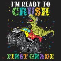 Im Ready To Crush First Grade Monster Truck Dinosaur Tumbler thumb 3