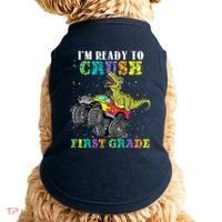 Im Ready To Crush First Grade Monster Truck Dinosaur Doggie Tank thumb 0